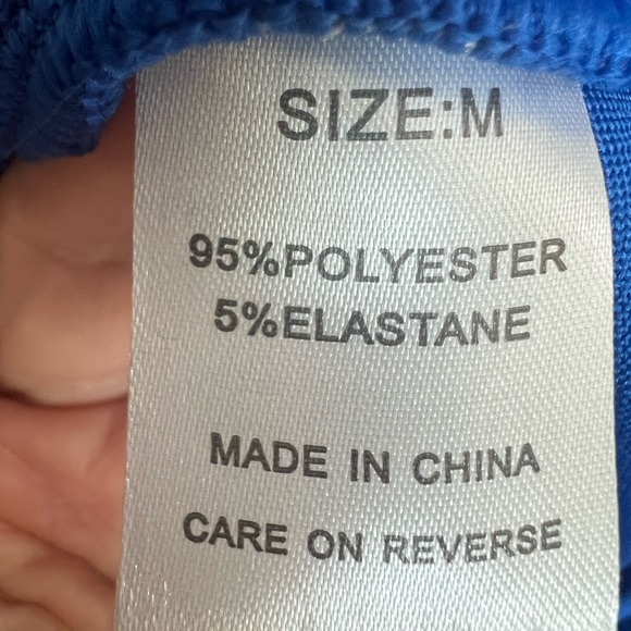 💙 NWOT Elegant Cobalt Blue Off-Shoulder Bandage Dress | Women’s Medium - Picture 14 of 14